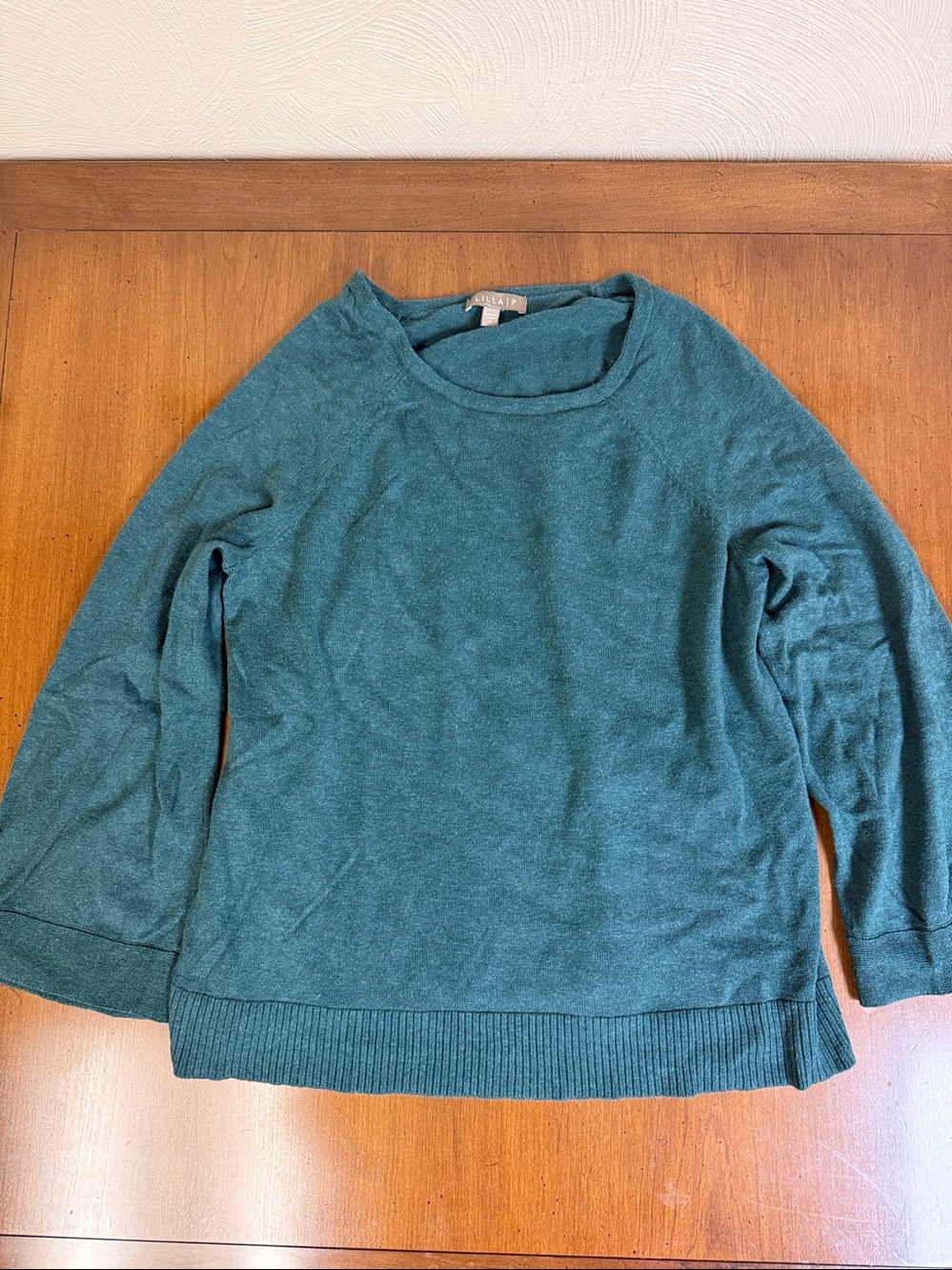 Lilla P Forest Green Blend Crew Neck Sweater Womens Small